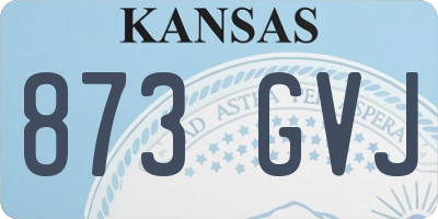 KS license plate 873GVJ