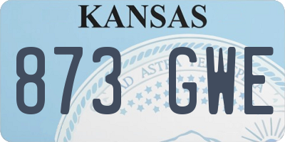 KS license plate 873GWE