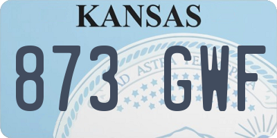 KS license plate 873GWF