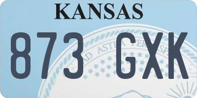 KS license plate 873GXK