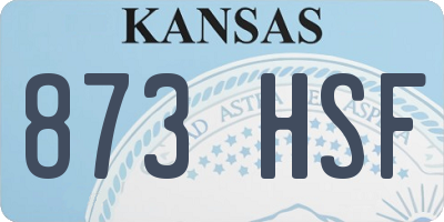 KS license plate 873HSF