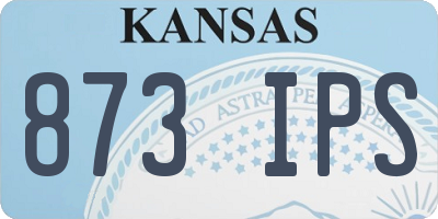KS license plate 873IPS