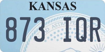 KS license plate 873IQR