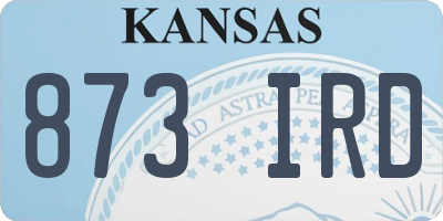 KS license plate 873IRD