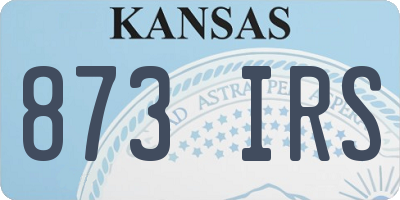 KS license plate 873IRS