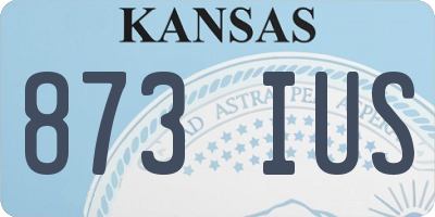 KS license plate 873IUS