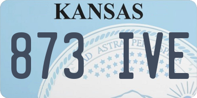 KS license plate 873IVE