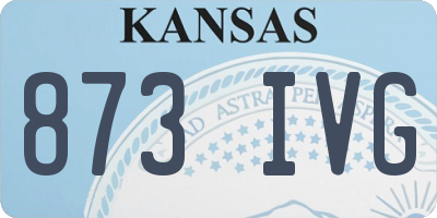 KS license plate 873IVG