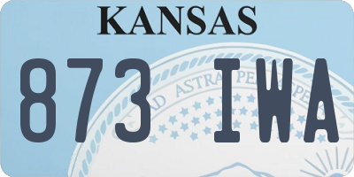 KS license plate 873IWA