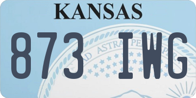 KS license plate 873IWG