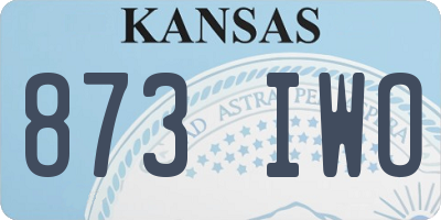 KS license plate 873IWO