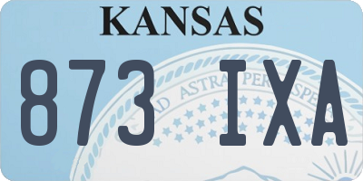 KS license plate 873IXA
