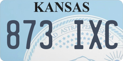 KS license plate 873IXC