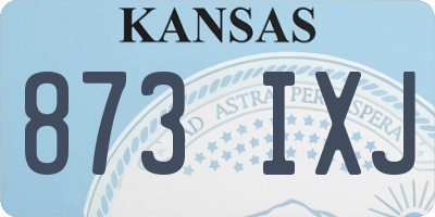 KS license plate 873IXJ