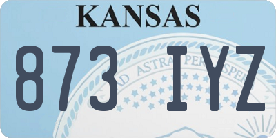 KS license plate 873IYZ