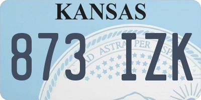 KS license plate 873IZK