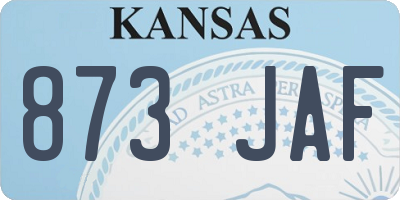 KS license plate 873JAF