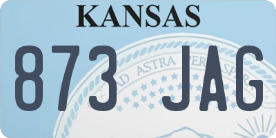 KS license plate 873JAG