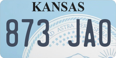 KS license plate 873JAO