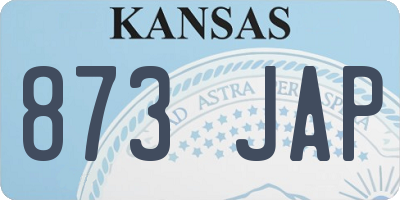 KS license plate 873JAP