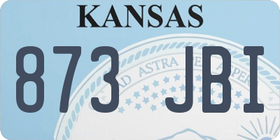 KS license plate 873JBI