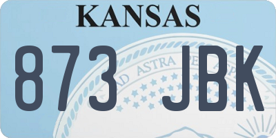 KS license plate 873JBK