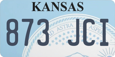 KS license plate 873JCI