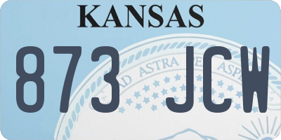 KS license plate 873JCW