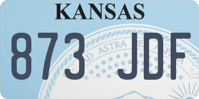 KS license plate 873JDF