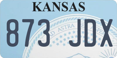 KS license plate 873JDX