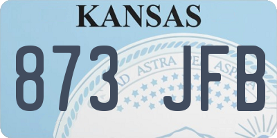 KS license plate 873JFB