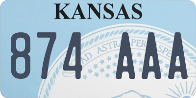 KS license plate 874AAA
