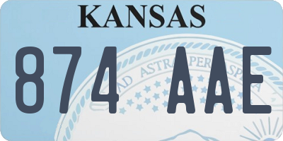 KS license plate 874AAE