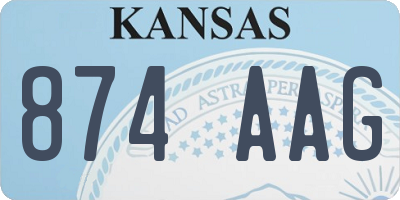 KS license plate 874AAG