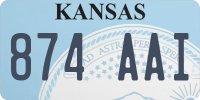 KS license plate 874AAI