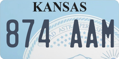 KS license plate 874AAM