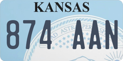 KS license plate 874AAN