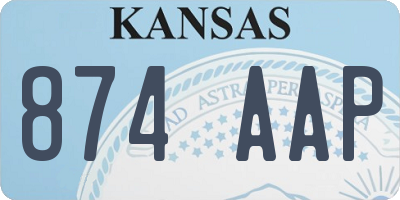 KS license plate 874AAP