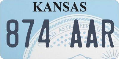 KS license plate 874AAR