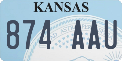 KS license plate 874AAU