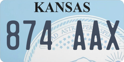 KS license plate 874AAX
