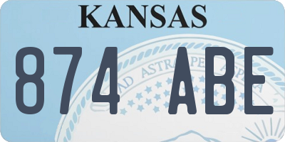 KS license plate 874ABE