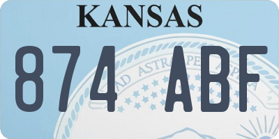 KS license plate 874ABF
