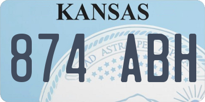KS license plate 874ABH
