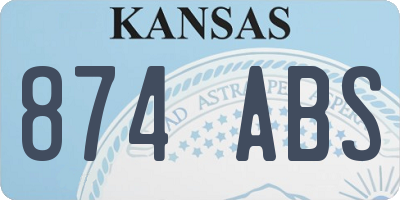 KS license plate 874ABS
