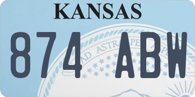 KS license plate 874ABW