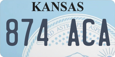 KS license plate 874ACA