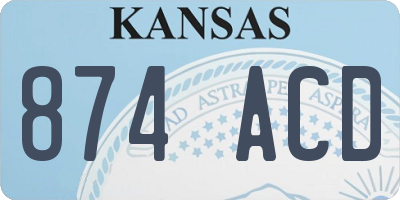KS license plate 874ACD