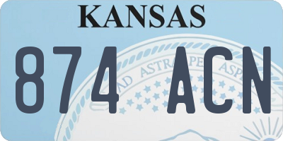 KS license plate 874ACN