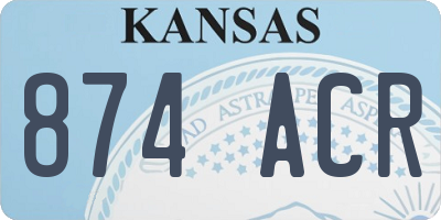 KS license plate 874ACR